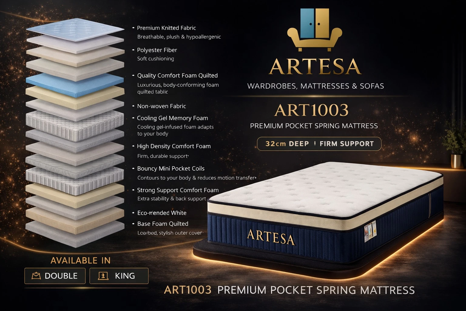 Artesa Soul Medium‑Firm Euro Top  King Size Mattress