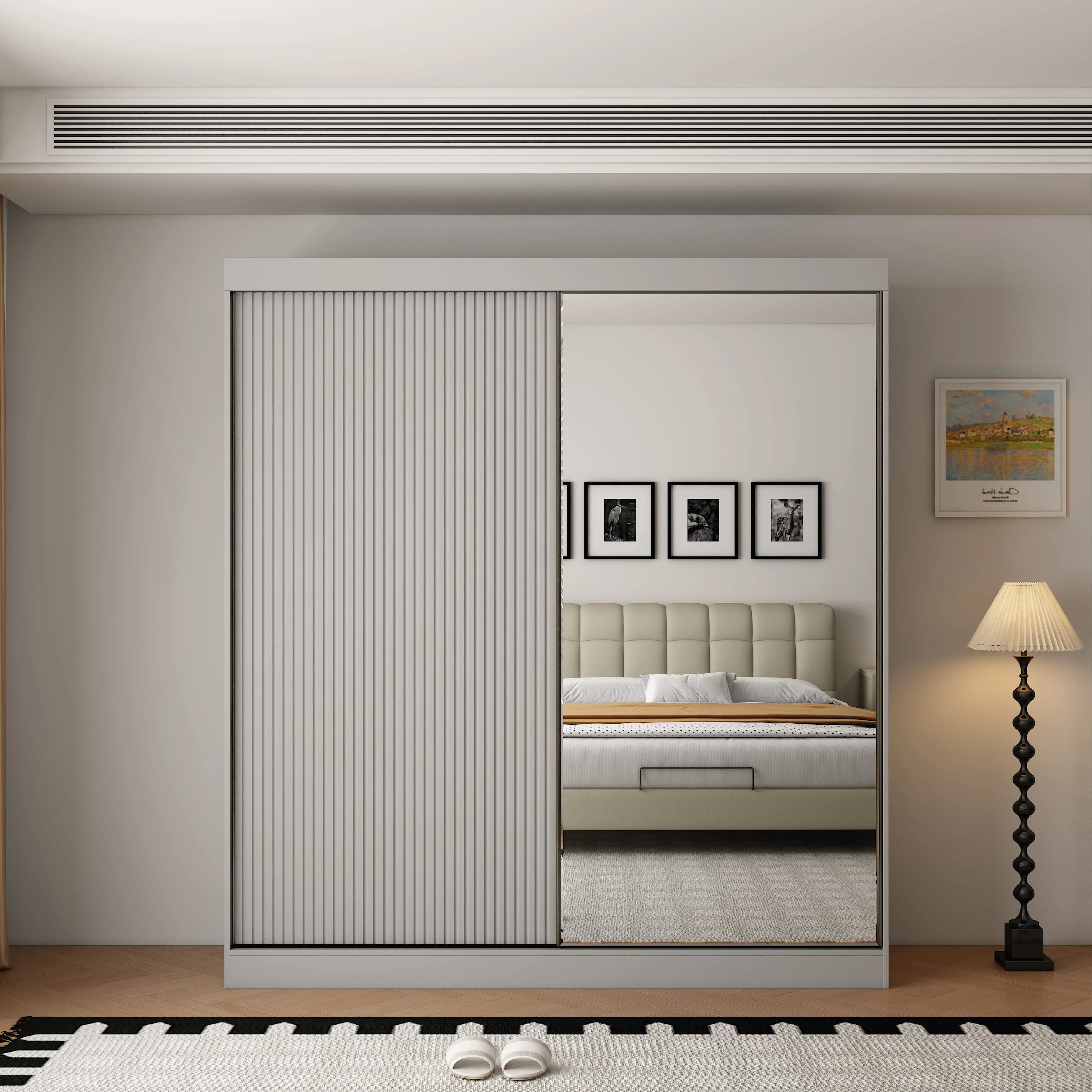 Berlin 2 Door 200CM  Grey sliding wardrobe